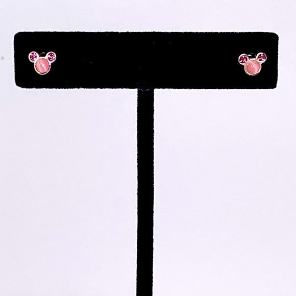 DISNEY MICKEY MOUSE Earrings Studs Mickey icon Pink Fuchsia - Picture 1 of 3